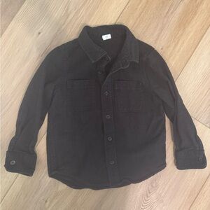 GAP Kids Flannel Dark Grey Button-Down Shirt